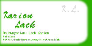 karion lack business card
